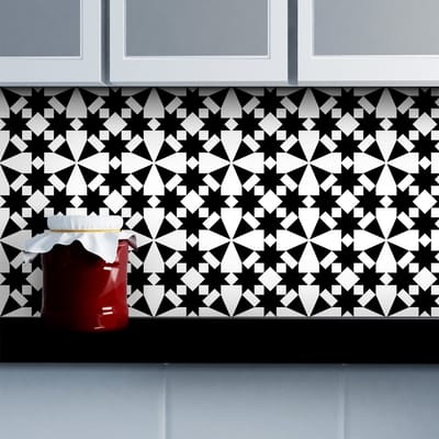 Tegelstickers voor de muur in keuken en badkamer - 9 Oosterse Memphis tegelstickers - 9 stickers van 10x10 cm