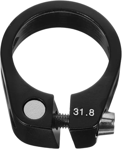 Zadelpenklem Aluminium - Zadelpen Clip - Fiets Zadel Verstellen - Lichtgewicht Aluminium - 40 x 36 x 12 mm - Zwart