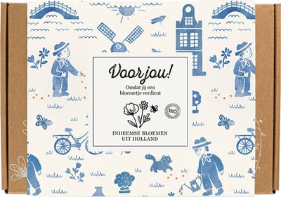 Blossombs Giftbox Small - 7 Zaadbommetjes - Voor jou! - Hollandse Mix - Inheemse Bloemen Cadeau
