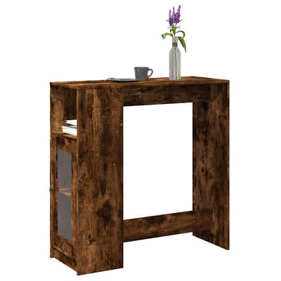 vidaXL - Bartafel - met - rekken - 101x40x103,5 - cm - bewerkt - hout - gerookt - eiken