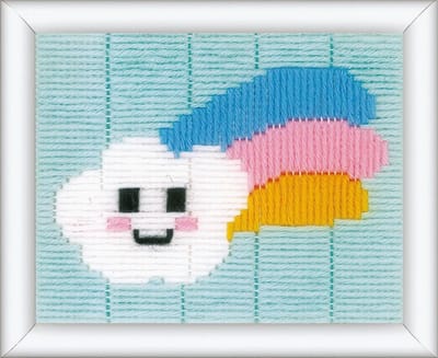 Vervaco - Spansteek kit - Wolkje met regenboog - PN-0171940 - Borduren - Borduurpakket - Borduurpakket kind