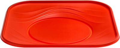 Set van 20 vierkante platte borden 23x23 cm, recyclebaar en magnetronbestendig