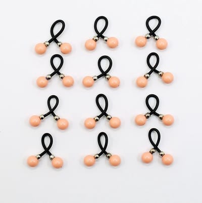 Haar binders met Swarovski Parels coral pink