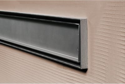 Betegelbare doucheplaat 90 x 90 cm met goot Wiper Showerlay Pure afvoer horizontale goot hoofdzijde betegelbaar douchebord douchebak gelijkvloers