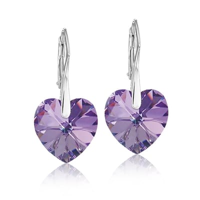 Montebello Oorbellen Noor HZ115 - Swarovski Hart - 925 Zilver Gerhod. - Ø14mm - 30mm