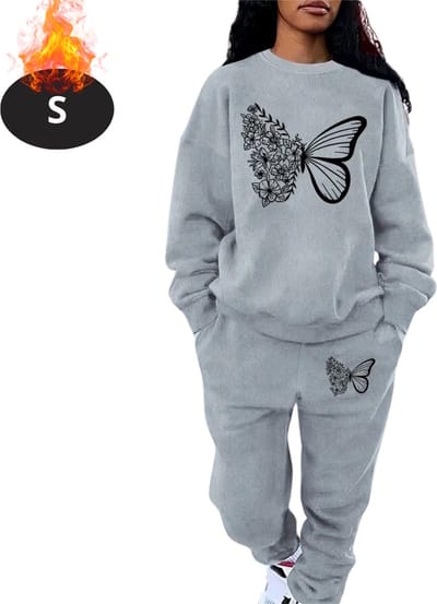 Nivard Joggingpak - Huispak - Volwassenen - Trainingspak - Comfortabel - Joggingsbroek - Tracksuit - Dames - Winter - Grijs - S
