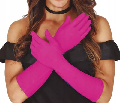 Gants Longs Rose Fushia Soirée Années 20 Rétro Dame Carnaval 42cm pink