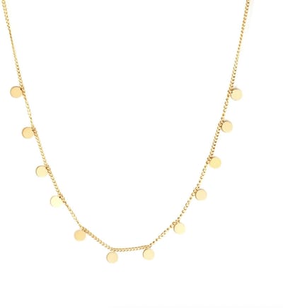 Planet Pink - Ketting muntjes bedeltjes goud - Stainless Steel - Roestvrij Staal rvs - Waterproof