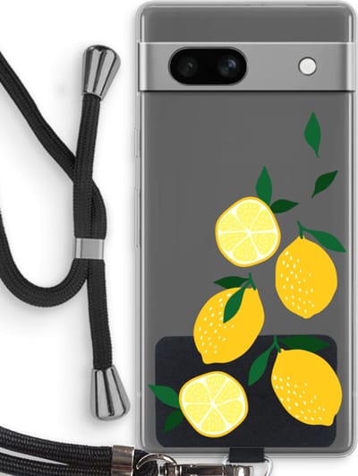 Case Company® - Hoesje met koord geschikt voor Google Pixel 7A hoesje met Koord - You're my lemon - Telefoonhoesje met Zwart Koord - Bescherming aan alle Kanten en Over de Schermrand
