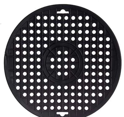 Hauskraft - Gootsteenmat - Rond - Spoelbakmat - Spoelbakmat - Spoelbak Beschermer - 31cm Diameter - Zwart