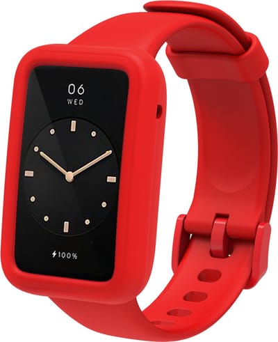 By Qubix - Siliconen sportbandje met case - Rood - Geschikt voor Xiaomi Smart Band 7 Pro / Mi Band 7 Pro bandje