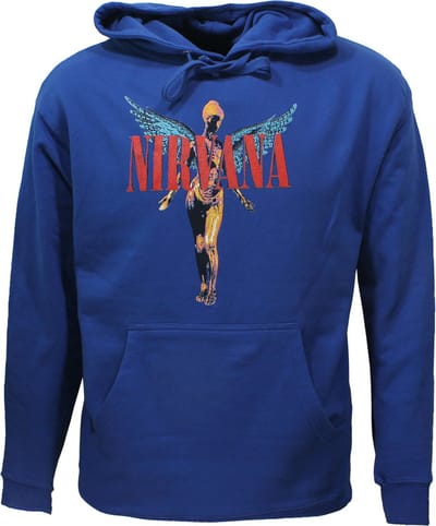Nirvana Angelic Band Hoodie Trui Blauw - Officiële Merchandise - S