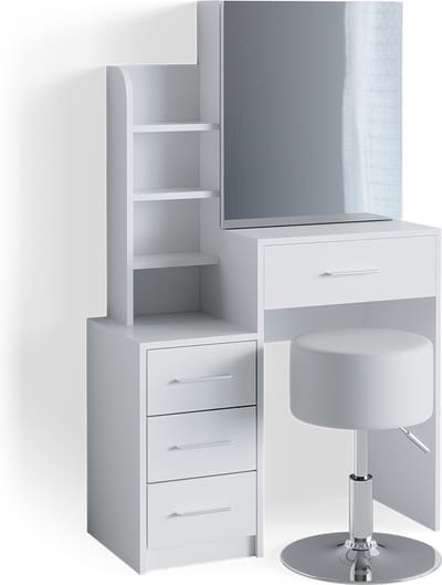 Vicco Conrada Kaptafel – 80 cm met krukje Wit
