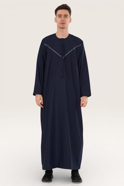 Heren Marine Eid Marokkaanse Thobe Robe Djellaba Ramadan Eid Jubba LFS-HM10