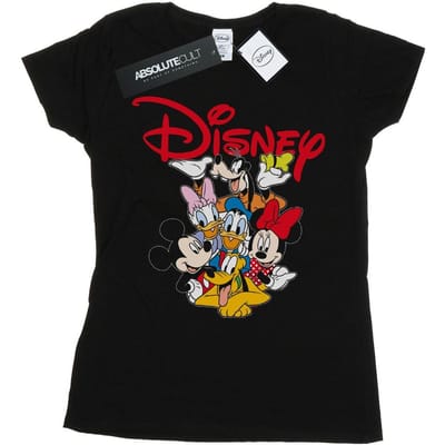 Disney Dames/Dames Mickey Mouse Crew Katoenen T-Shirt (Zwart)