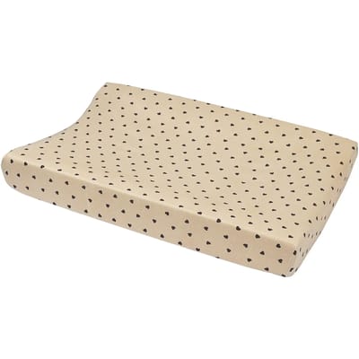 Meyco Baby Sweet Heart Aankleedkussenhoes - Soft Sand/Black - 50x70cm