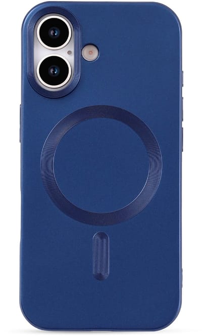 Casemania Hoesje Geschikt voor Apple iPhone 17 - Donker Blauw - Matte Siliconen Back Cover - Geschikt voor MagSafe