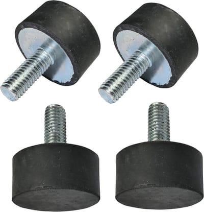 Set van 4 rubberen trillingsdempers met schroefdraad M8 - Ø30 mm H: 15 mm