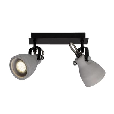 BRILLIANT lamp Thanos spotbalken 2-bladig zwart mat / cementgrijs | 2x PAR51, GU10, 20W, geschikt voor reflectorlampen (niet inbegrepen) | Schaal A ++ tot E | Hoofden draaien