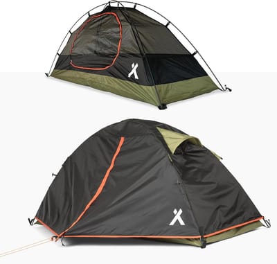 Ultralichte Waterdichte 3 Seizoenen Tent voor 1 Persoon - Camping Tent met Regenvlieg en Voetafdruk - Zwart