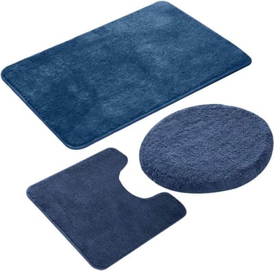 3-Delige Badkamerset Matten: Antislip, Absorberend en Zacht Vloerkleed met U-Vormig Contourtapijt