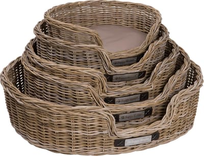Happy-House Mand Riet Rond Naturel Small 50x46x25cm