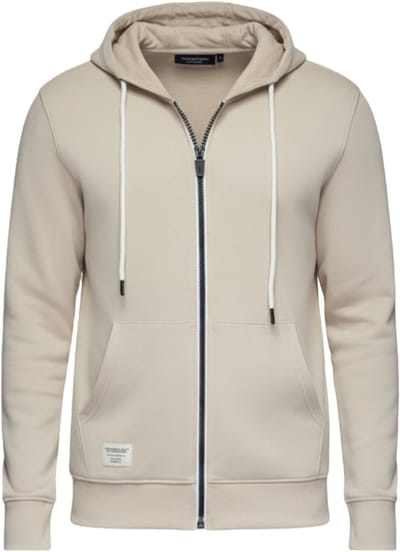 OMBRE Sweater - Regular Fit - Katoen - Lange Mouw Lichtgrijs S