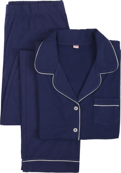 La-V pyjama sets voor Meisjes  met klassieke kraag  Donkerblauw 116-122
