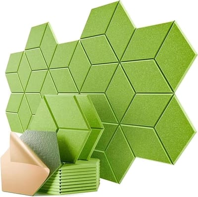 Akoestische Platen - Geluidsisolatie Vilt - Ruimte Verbeteren - Y-Vorm Design - 8 Stuks - Groen