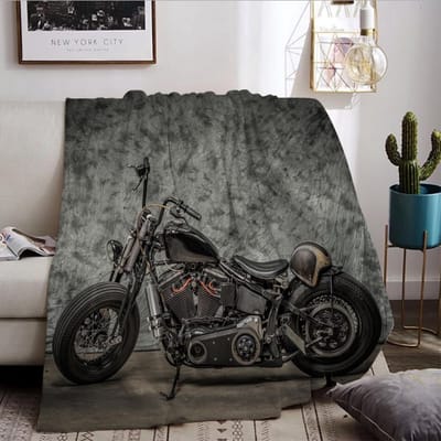 Zachte en warme flanellen deken 150x200 cm voor motorfiets en motorcross, ideaal voor thuis en onderweg