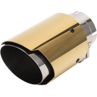 Roestvrij Staal Auto Uitlaatpijp 63mm 2.5in Inlaat 89mm 3.5in Uitlaat Gouden Universele Uitlaatpijp Eindstuk beige