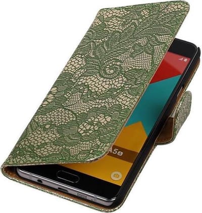 Bloem Bookstyle Hoesje - Wallet Case Telefoonhoesjes - Geschikt voor Samsung Galaxy A5 (2016) A510F D.Groen