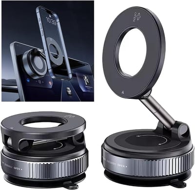 Multifunctionele Magnetische Telefoonhouder – Aluminium – 360° Draaibaar – Opvouwbaar – Geschikt voor Auto, Bureau & Thuis