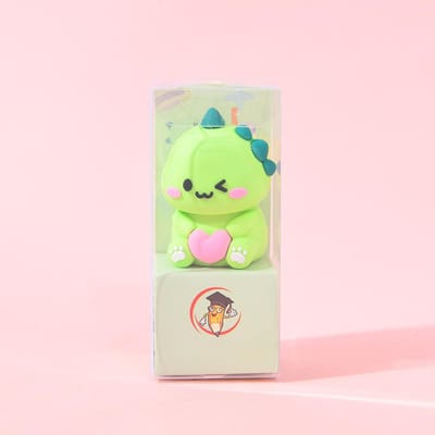 Taille-crayon 3D en plastique et silicone pour écoliers, accessoire de table, canif Kawaii, papeterie, cadeaux vert