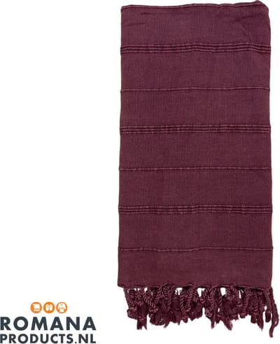 Romana Products Stonewashed Hamamdoek - Baddoek - Strandlaken - Saunalaken - 100cm x 180cm - Bordeaux Rood - Hamamdoek - Strandlaken - Saunalaken