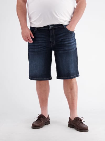 LERROS Denim bermuda van flexibele katoenmix, grote maten , Maat: 42 , Kleur: DARK BLUE , 99% katoen, 1% elastaan