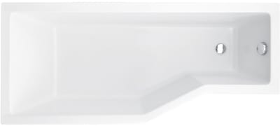 Badland INTEGRA bad met douchewand 170 x 75 cm links wit met styropor ombouw