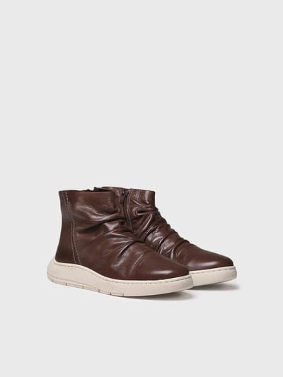 Dames leren enkellaarsjes met ritssluiting aan de zijkant | PRETORIA