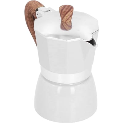 Cafetière pratique en aluminium 150 ml Cafetière Moka octogonale pour la maison, le bureau, appareil de cuisine Seiko milky white