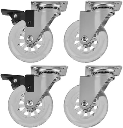 4 stuks SOTECH zwenkwiel Swift, transparant, diameter: 75 mm, belastbaar tot 35 kg