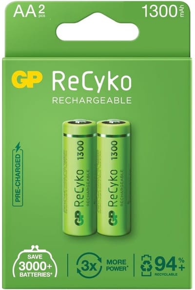 GP Oplaadbare AA Penlite NiMH 1300mAh blister 2