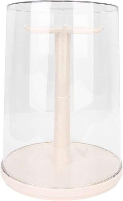 360 Graden Transparante Vitrine voor Verzamelobjecten, Dolls en Sieraden - Creme Wit - Heldere Weergave - Versterkt ABS Materiaal