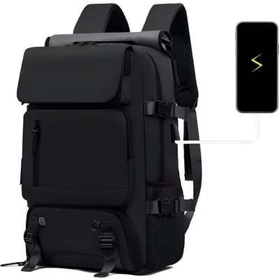 CarryQuest® - Damesreisrugzak - Waterdicht 16-inch Laptoprugzak met Schoenentas - Wandel Campingrugzak - Oxford Materiaal - Zwart