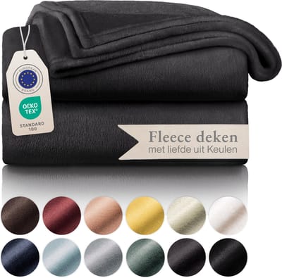 Blumtal - Fleece Deken - Super Zacht Fleece Plaid 130x150 cm - Antraciet