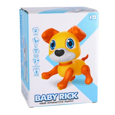 Overige Merken Baby Rick Interactieve Robot Hond + Licht En Geluid Oranje/Geel