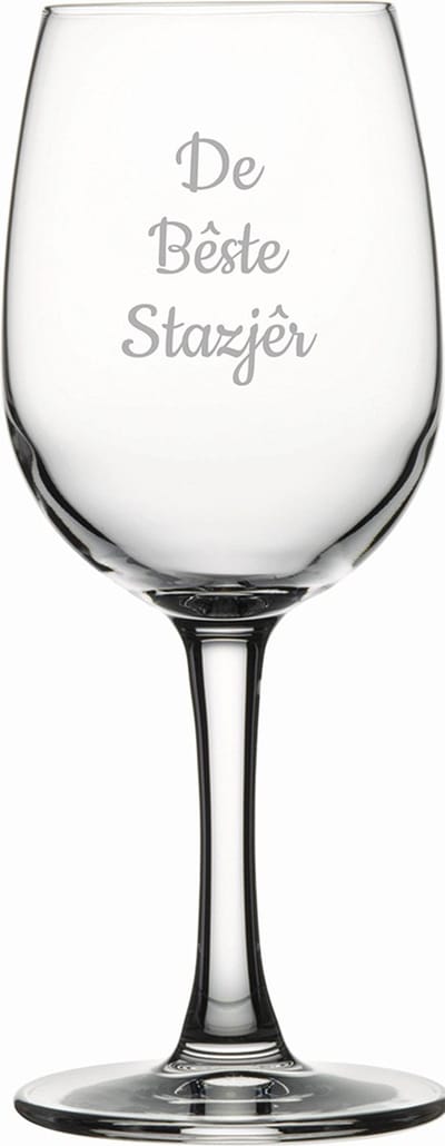 Gegraveerde witte wijnglas 26cl De Bêste Stazjêr