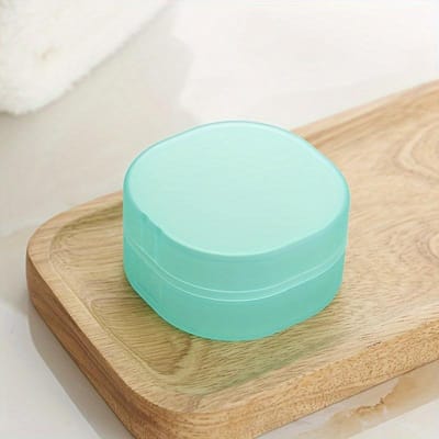 Boîte à savon de voyage 4 pièces Porte-savon portable avec réservoir à éponge Boîte à savon ronde monobloc Boîte à savon en plastique d'extérieur avec couvercle (Boîte, 4 Couleurs) vert
