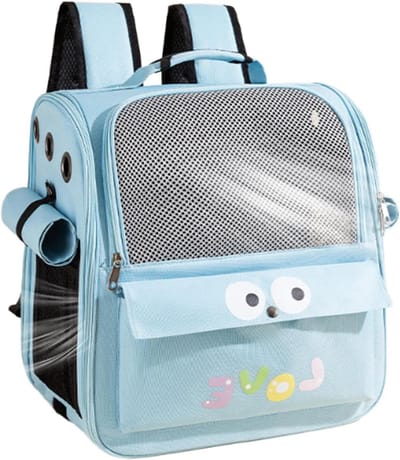 Huisdier Rugzak - Draagtas Kat - Outdoor Avontuur - Ademend Mesh - 38x38x26cm - Blauw