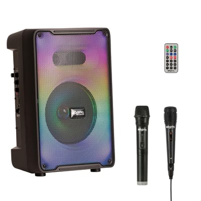 Draagbare Karaokespeaker - Feest Speaker Muziekbox - Feestjes Organiseren - Inclusief Microfoons - 500W - Zwart