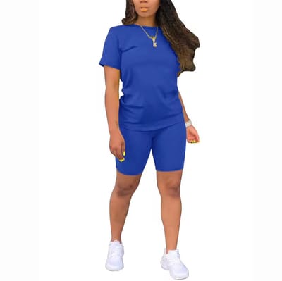 Fashion Korte Broek en Shirt Dames - Zomer - Setje - Korte Broek - Mode - Blauw